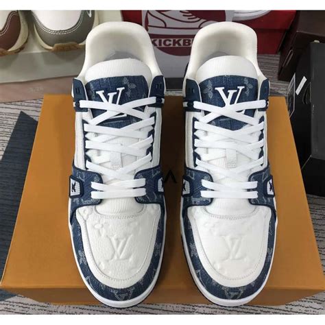 louis vuitton shoes blue and white